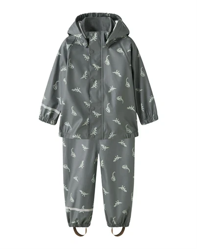 Name It - NMMDry Regntøj Sæt - Balsam Green/DINO 